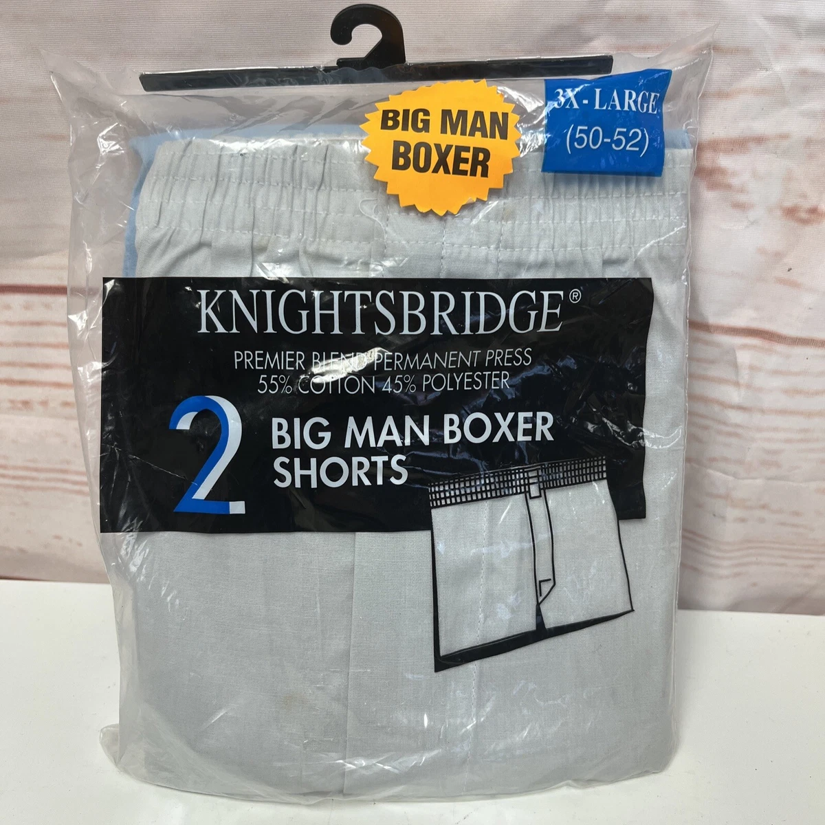 NOS Vintage Kmart 3X 50-52 Boxer shorts Underwear Undies Fly Front