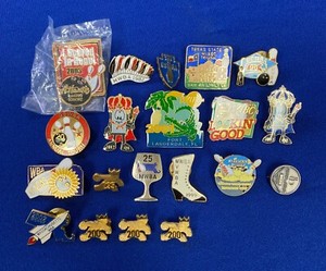 Huge Lot Bowling Pins Enamel Mixed Vintage Game Collectible Pin Lot