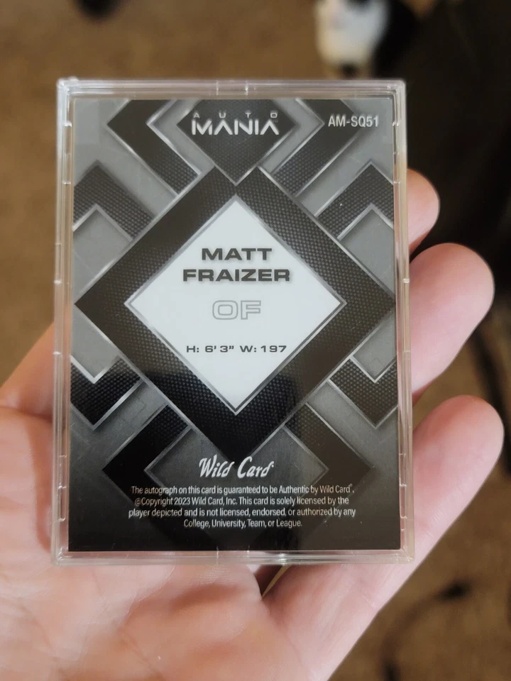 Matt Fraizer 2023 Wild Card PURPLE Square Rainbow Auto #D /25 PIRATES PROSPECT - Image 3 of 3