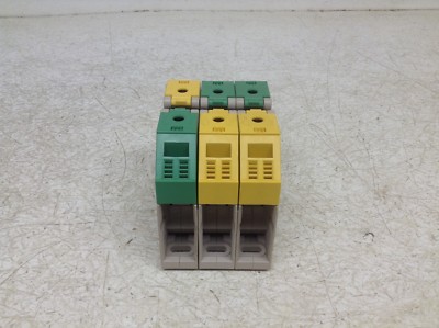 Weidmuller WPE 70/95 Green Yellow Din Rail Wire Terminal WPE70/95 Lot of 3