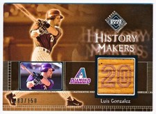2002 Upper Deck Diamond Connection Luis Gonzalez History Makers Bat #511 /150