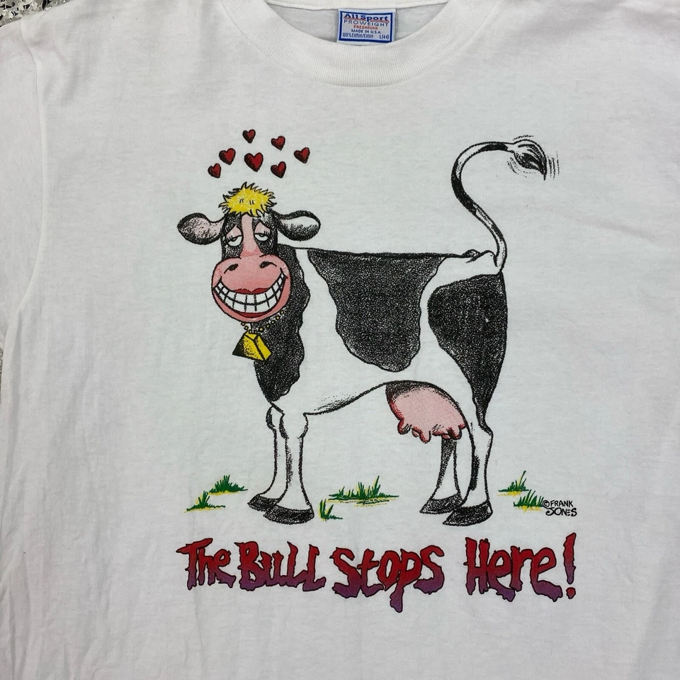 Camisa de Vaca Divertida Todo Deportiva De Colección Animales Blancos Grandes Foto 2 de 4