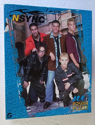 Vintage 1999 NSYNC Jigsaw Puzzle 300 Piece Poster 24x36 Milton Bradley 1 Missing