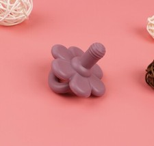 Pacifier Silicone Flower Shape Infant Teether Soother Handle Color Purple