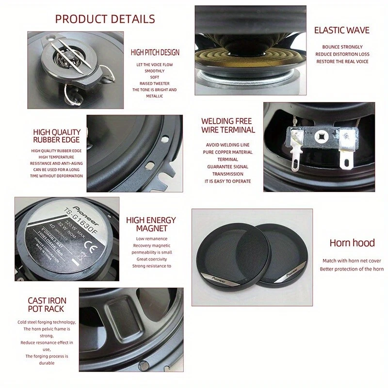 1Pair 6Inch Universal Car Coaxial Speakers - HiFi Full Range Auto Stereo - Image 4 of 4