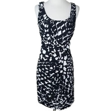 Kenneth Cole Sheath Dress Sleeveless Dress Womens S Black White Party Dress