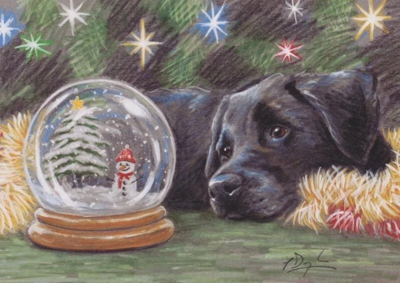 Christmas hotsell dog painting