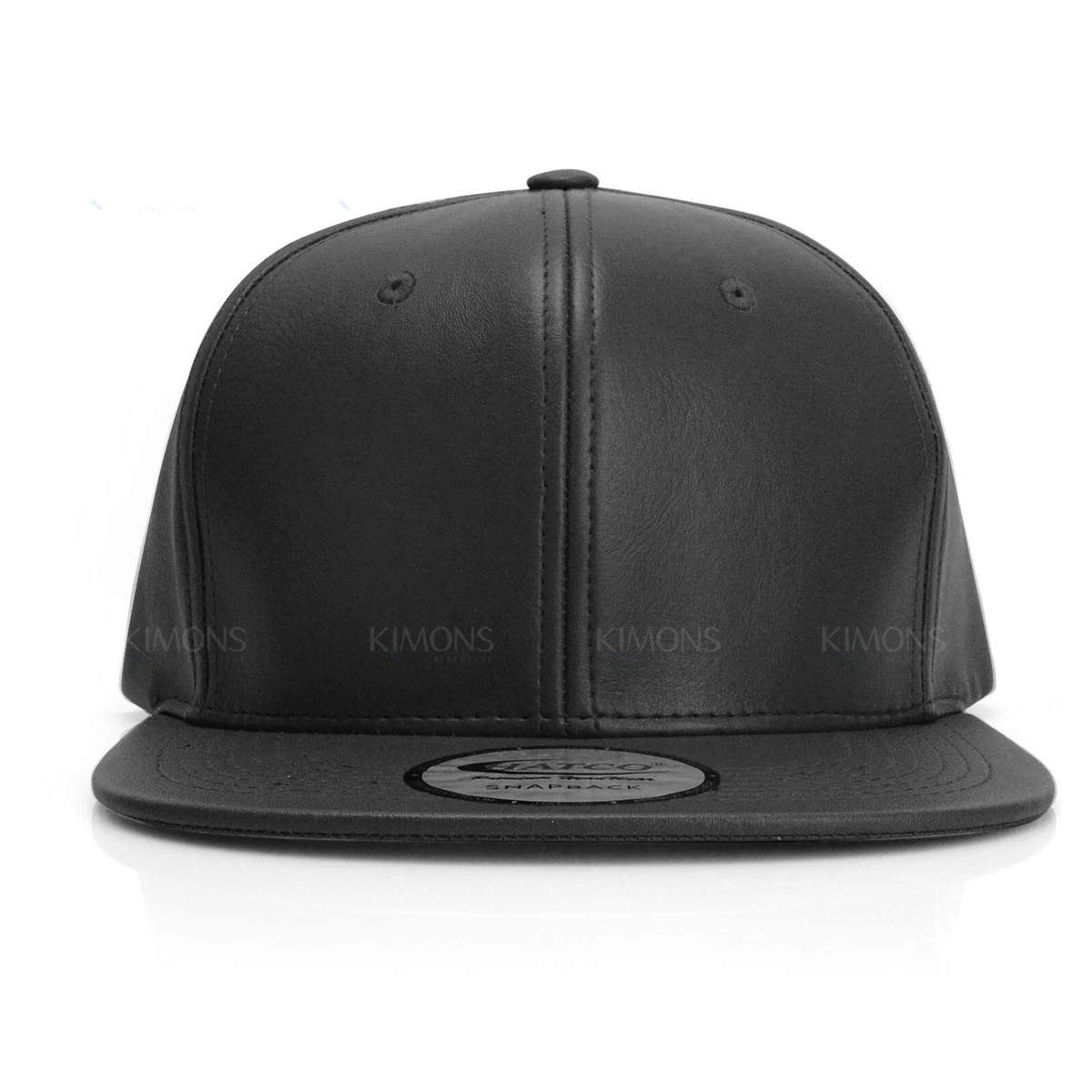 Leather Snapback Hat Hip Hop Baseball Cap Trucker Mesh Solid Plain