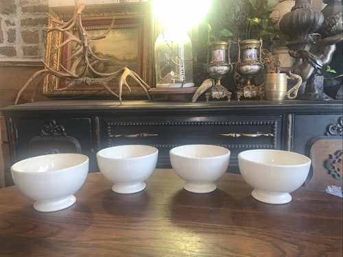 Williams Sonoma Belvedere Cream All Purpose Footed Bowls SET Of 4~ NEW Portugal - Picture 12 of 20