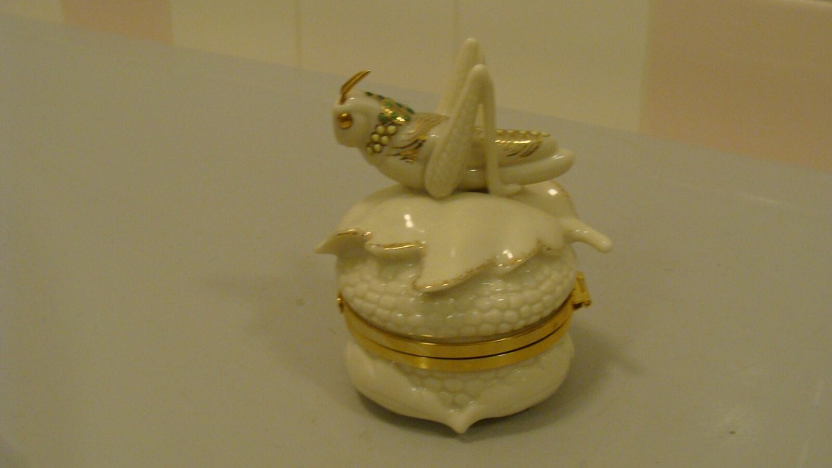 LENOX China Treasures Secret Garden Grasshopper Box Trinket Box | eBay