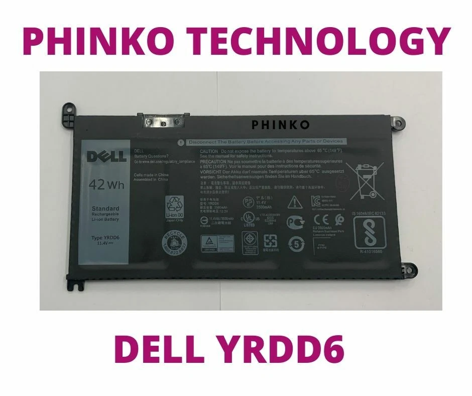 Original YRDD6 Battery for Inspiron 3480 3482 3493 3582 3583 3593 3595 3793 42Wh