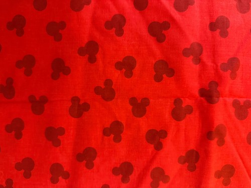 DISNEY Springs Industries RED Mickey Mouse Cotton fabric 44" x 20"