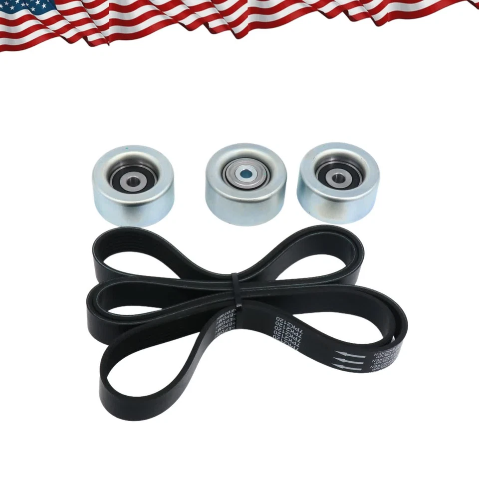 Fit Toyota 4Runner Tacoma Tundra FJ Cruiser 4.0L 4X Drive Belt Idler Pulley Kit - Image 2 of 4