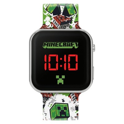 Disney - Minecraft Creeper Tnt Printed Strap Led Watch NEU