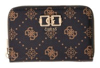 Guess Emelie Logo Slg Zip Around Wallet M GeldböRse Espresso Logo Dunkelbraun