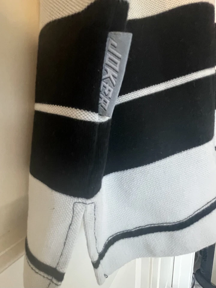 Polo vintage Charlie Brown Y2K grande blanco y negro para hombre talla grande Foto 3 de 4