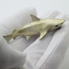 Vintage Italian Handmade Genuine Silver 800 Large Shark Figurine Arezzo Tuscany