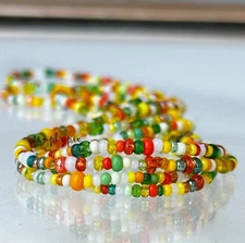 Citrus Mix Preciosa Rocaille 20inch Glass Seed Mix Strand Lemon Lime Orange #MID