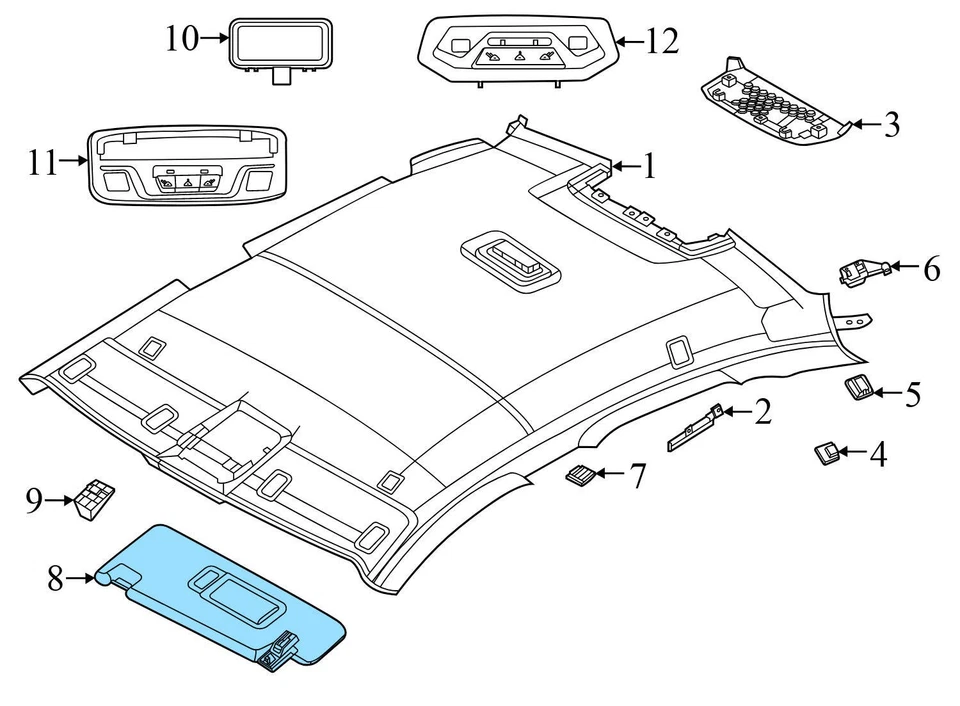 2020-2023 BMW M235I XDRIVE GRAN COUPE 2,0 л - левый солнцезащитный козырек / зеркало 8096781 - Изображение 4 из 4