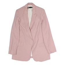 ZARA Donna Rosa XS Giacca Intrecciato Classico su Misura Formale Luce Poliestere