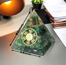Green Aventurine Orgone Pyramid Energy Generator Healing with Copper Coil