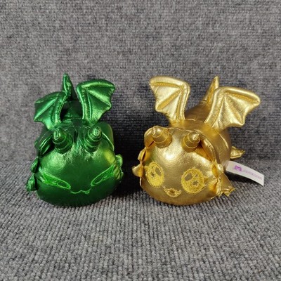 Aphmau MeeMeows Mystery Plush Gemstone Dragons Lot of 2 Emerald Gold Cat 6''