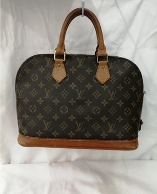 Louis Vuitton Alma PM Monogram Canvas Leather Hand Bag Authentic Vintage Japan