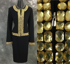BEAUTIFUL St John jacket black embellished suit blazer size 10
