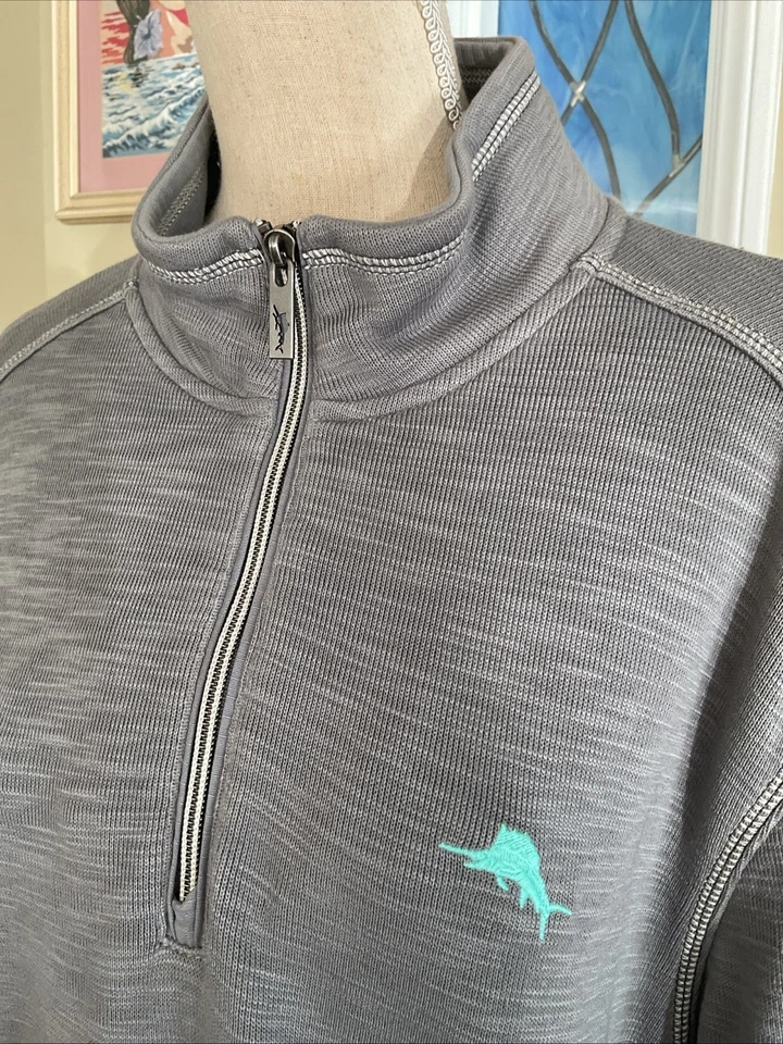 Tommy Bahama Men's Montego Beach Half Zip Sweatshirt Big And Tall Size L - Image 4 of 4