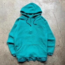Vintage 90s L.L.Bean green fleece hoodie Mens Size large