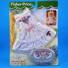 NEW Vtg 1998 FISHER-PRICE Briarberry Bear Collection WHITE DRESS Lace Bow OUTFIT