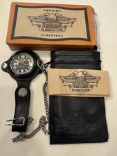 HARLEY-DAVIDSON POCKET WATCH 99628 94V SWISS MADE MOVEMENT BAR SHIELD New