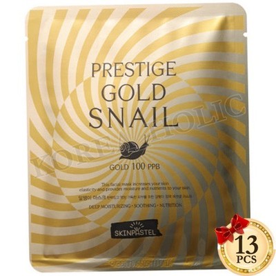 SKINPASTEL Prestige Gold Snail Mask 25ml x 13EA Moisturizing Mask K-Beauty NEU