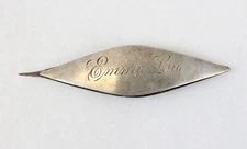 Antique Sterling Silver Tatting Shuttle Webster Co. Emma Lou Monogram