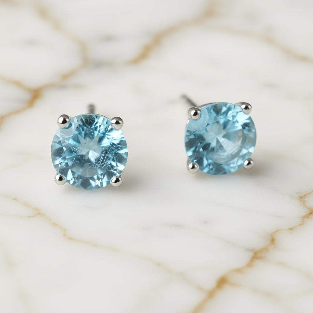 Topas Ohrringe Silber – Edelstein Ohrstecker 18K vergoldet 1,5 Karat, Damen Unis Topas Ohrringe Silber – Edelstein Ohrstecker 18K vergoldet 1,5 Karat, Damen Unis