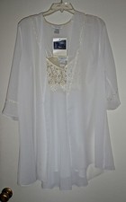 FLORA NIKROOZ COLLECTION WOMEN'S 2 PIECE NIGHTGOWN SHEER COVERUP SIZE M NWT