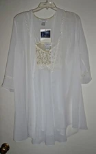 FLORA NIKROOZ COLLECTION WOMEN'S 2 PIECE NIGHTGOWN & SHEER COVERUP SIZE M ~ NWT