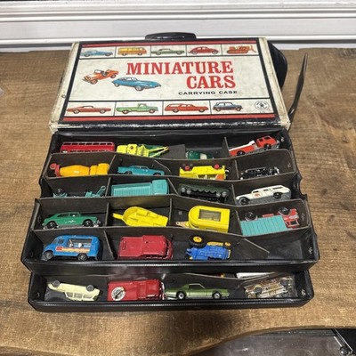 Vintage Matchbox LESNEY Car LOT With CARRY CASE F&F Molds Husky Corgi Juniors