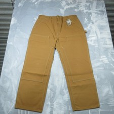 Carhartt Pants Mens 40x30 Firm Duck Double-Front Dungaree Made USA B01 BRN Flaw