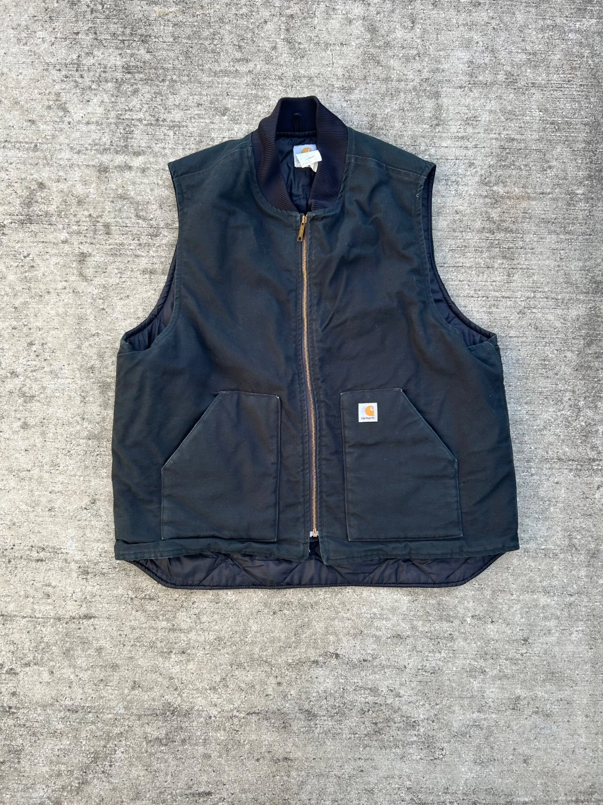 Vintage 90s 00s Outdoors Workwear Utility Carhartt Mens Canvas Vest V01 BLK 2XL