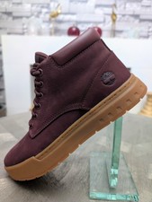 Timberland Maple Grove Mid Lace Sneakers Size UK 6.5 Burgundy RRP £130.00 NWB