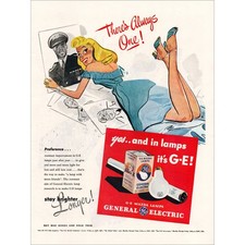 1945 General Electric Light Bulbs Original World War 2 Vintage Print Ad