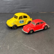 Vintage Ertl Tootsietoy Volkswagen Beetle Diecast Car Lot Red 1200 LS Yellow USA
