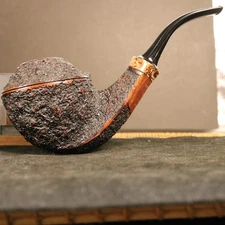 Ardor handmade pipe sandblasted with antique texture of heather wood