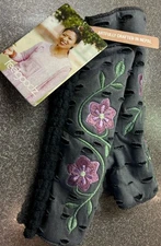 Feelgoodz Artisan Crafted Fleece Lined Fingerless Jersey Gloves- Primrose