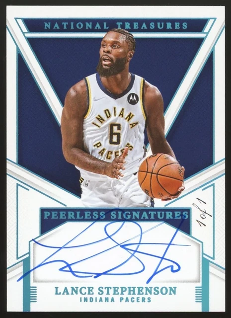 LANCE STEPHENSON 2024 NATIONAL TREASURES PEERLESS SIGNATURES PLATINUM 1/1 AUTO