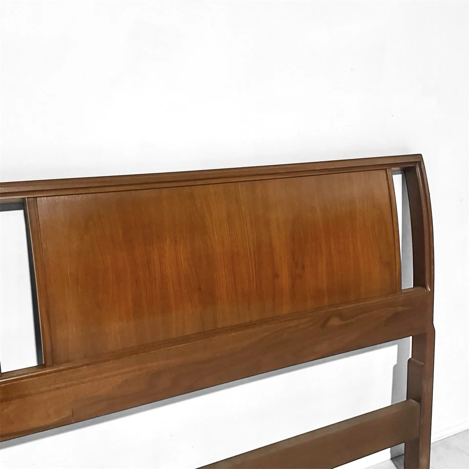 Cabecero MCM Nogal Curvo King Size Mediados de Siglo Moderno Cama Madera (John Stuart) Foto 4 de 4