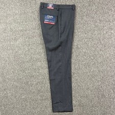 Chaps Pants Mens 29 Slim Fit Flat Front Gray Dress Comfort Waistband - NEW