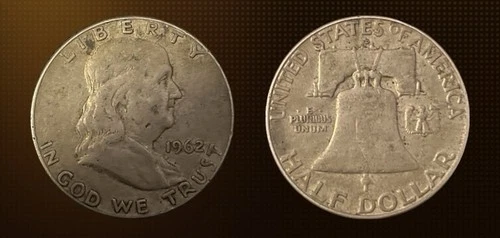 1962 Franklin Half Dollar Silver Circulated Business Strike Uncertified 50C Coin