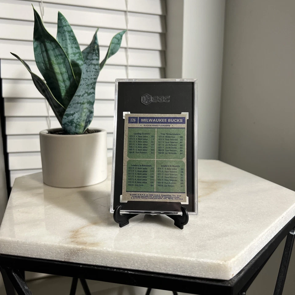 1975-76 Topps Basketball #126 Milwaukee Bucks Team Leaders - SGC 7 - Image 2 of 2